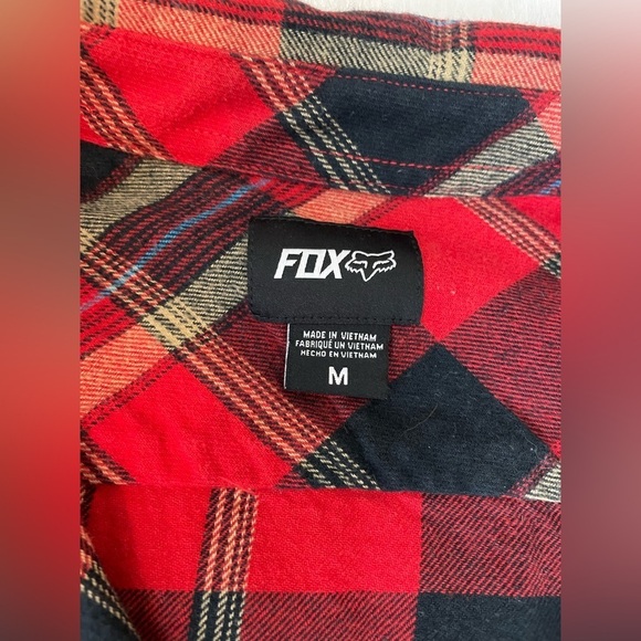 Fox Racing Men's Red Plaid Shirt Medium - Picture 3 of 10